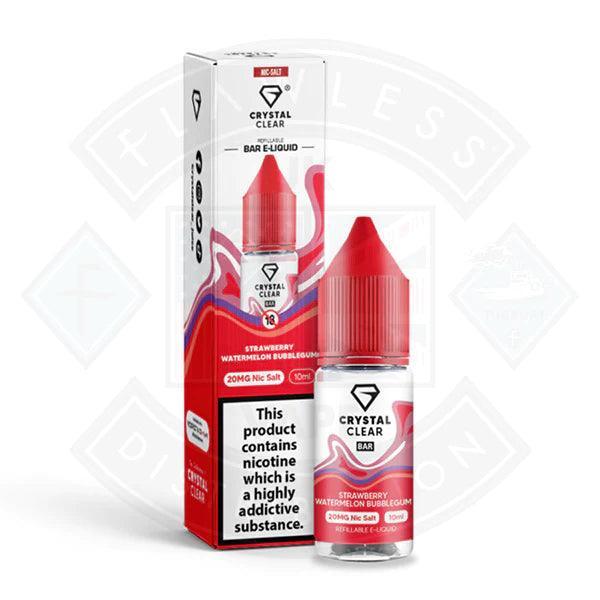 Crystal Clear Bar Nic Salts 10ml - Strawberry Watermelon Bubblegum